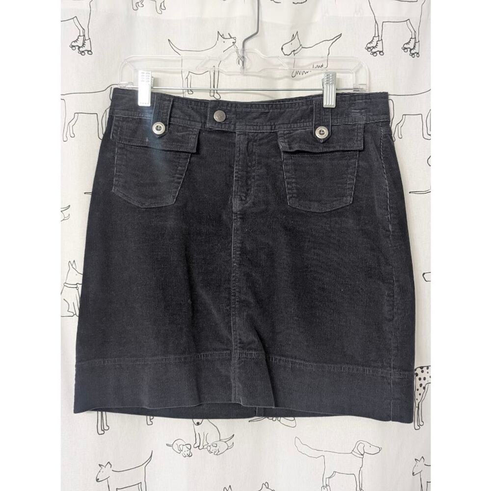 Patagonia Black Corduroy Mini Skirt Organic Cotton Gorpcore Utility Chic Size 4